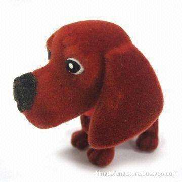 Promotional Toy, Dropping-ears Dog, PVC Flocking